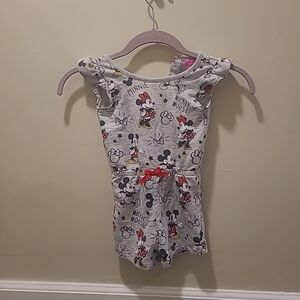 Disney Minnie Mouse Kids Romper - Gray and Red